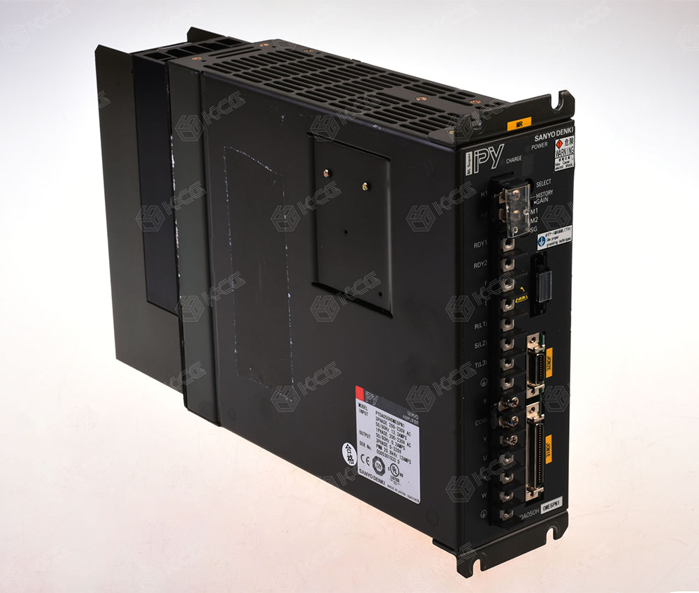 SANYO DENKI PY0A050H0ME6PN1 Servo Amplifier 三相 AC200–230V 輸入規格銘牌